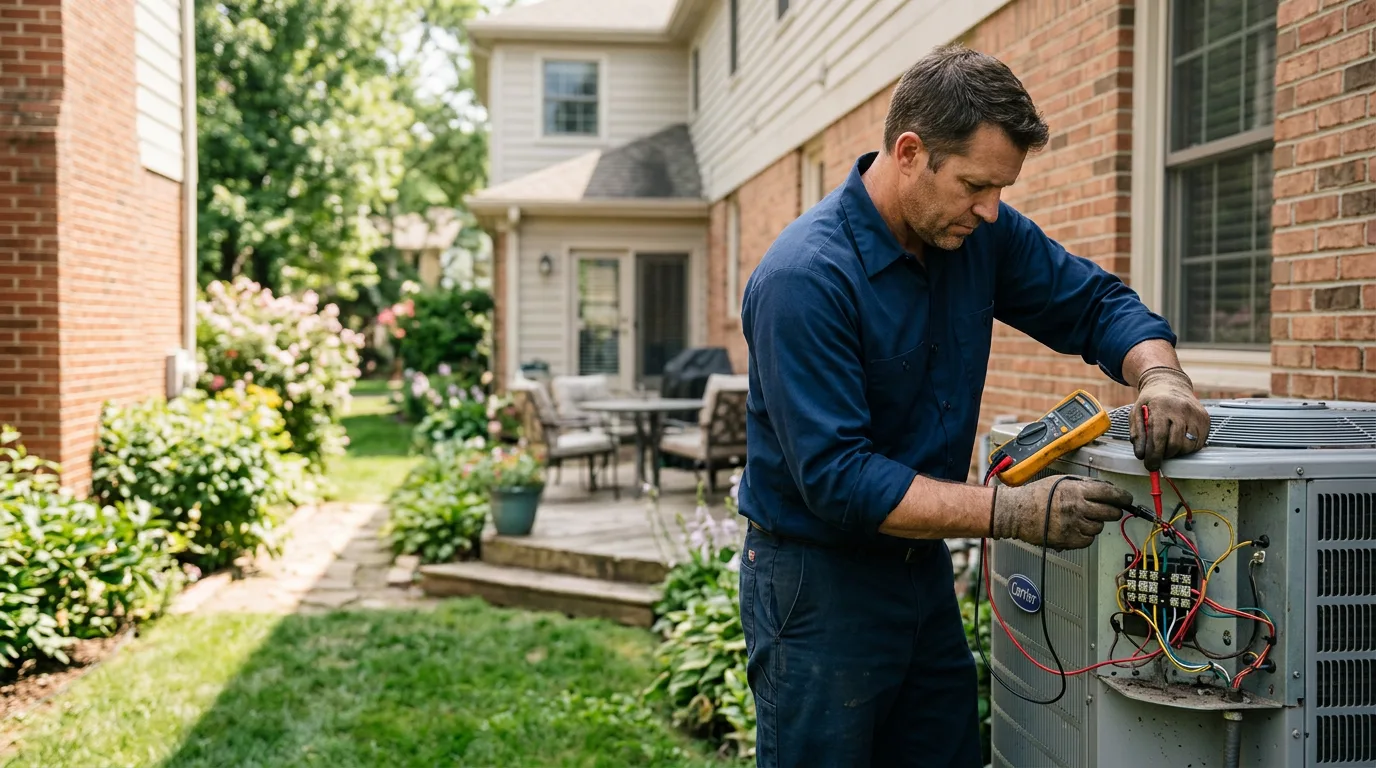 HVAC technician working near Lowell, OH